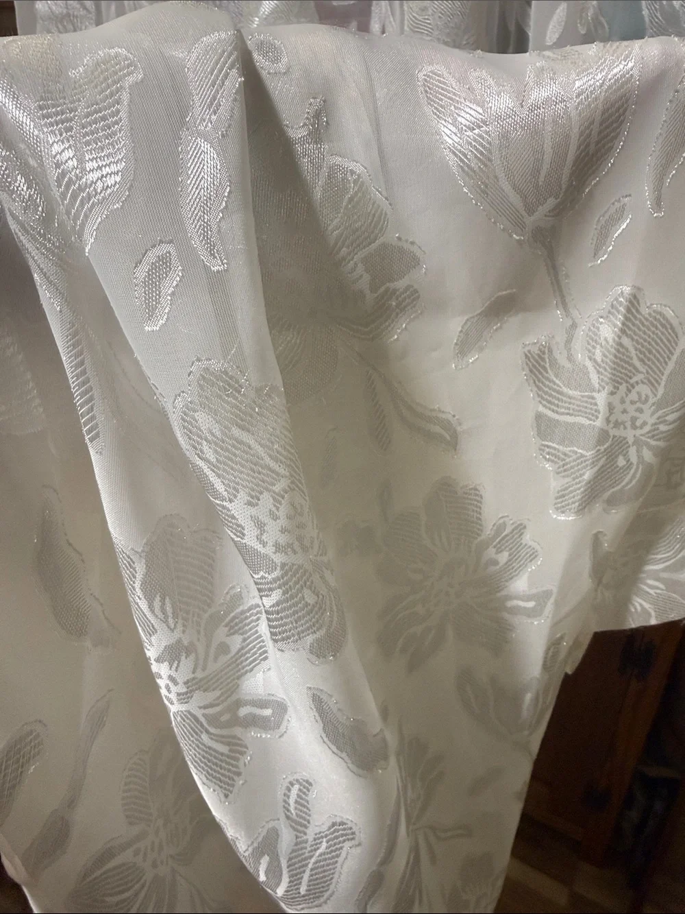 Sheer Floral embroidered Curtain Panel